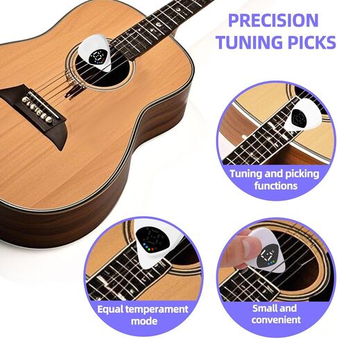 موالف 2 في 1 للغيتار ، اختيار موالف رقمي مع شاشة LED و 12-ET ، أداة الأدوات الدقيقة plectrum موسيقي هدية للهدية الكهربائية ، والقيثارات الصوتية ، الباص ، القيثارة in Kuwait