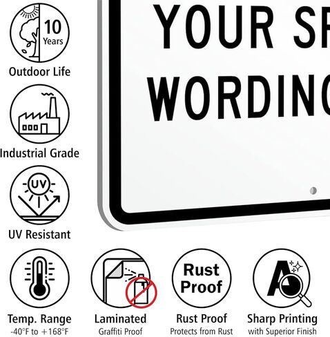 SmartSign 12"x18" Custom Sign, Add Your Text and Choose Color 63 mil Laminated Rustproof Aluminum, Fade-Proof, Personalize for Business, Home, Airbnb, Delivery, Made in USA in Kuwait