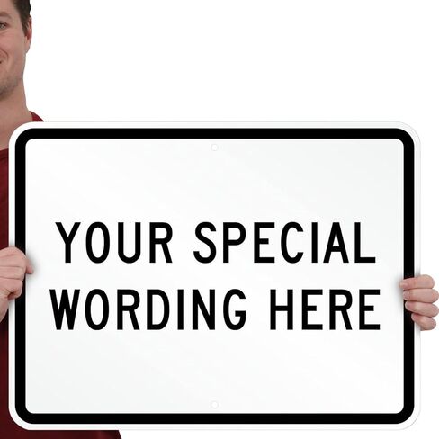 SmartSign 12"x18" Custom Sign, Add Your Text and Choose Color 63 mil Laminated Rustproof Aluminum, Fade-Proof, Personalize for Business, Home, Airbnb, Delivery, Made in USA in Kuwait