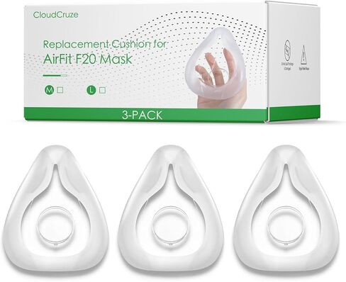 وسادة بديلة لـ Resmed Airfit F20 قناع كبير ، 3 عبوات متوافقة مع إطار F20 الأصلي ، ختم موثوق به وتناسب مثالي لقناع الوجه الكامل in Kuwait