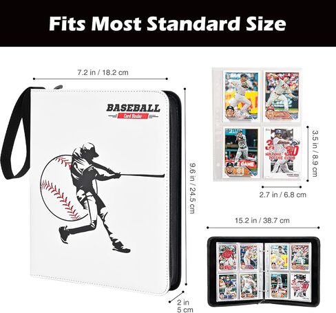 ProCase 4-Pocket Baseball Card Binder Fits 440 Cards, Sport Trading Card Album Book with 55 Sleeves for Baseball Colletible Card Holder -Medium in Saudi Arabia