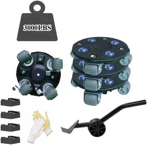 Furniture Dolly Moving Set, 1280 lbs Capacity, 360° Wheels, Connectable Design, Blue in Saudi Arabia