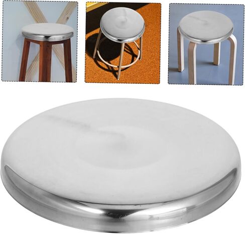 PRETYZOOM Round Chair Seat Replacement Sturdy Stainless Steel Surface for Bar Stools Canteens Beauty Salons and Home Use in Saudi Arabia