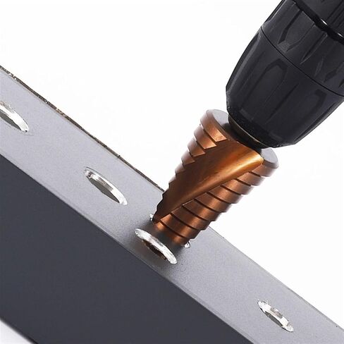 Cobalt Step Drill Bits HSSCO M35 Cone Hex Triangle Shank Metal Drill Bits Tool Set Hole for Stainless Steel 1Pcs(4-12mm(9 Steps)-2) in Saudi Arabia