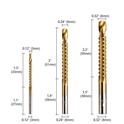 6pcs خطوة بتات الحفر المطبوعة مجموعة الثقب المعدني أداة مخروطية مخروطية 4-12/4-20/4-32/3/6/8mm (مجموعة C) in Saudi Arabia