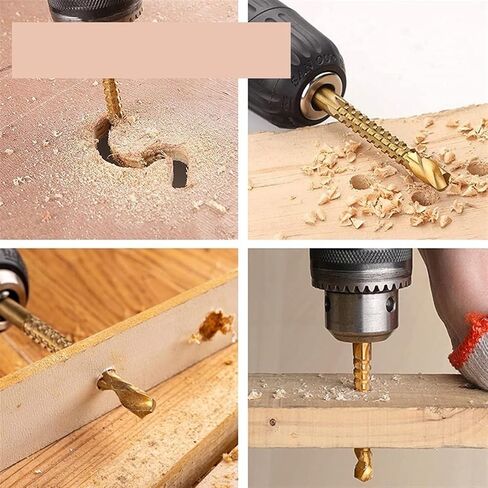 6PCS Step Saw Drill Bits Set Metal Hole Woodworking Cone Core Tool 4-12/4-20/4-32/3/6/8mm(Set C) in Saudi Arabia