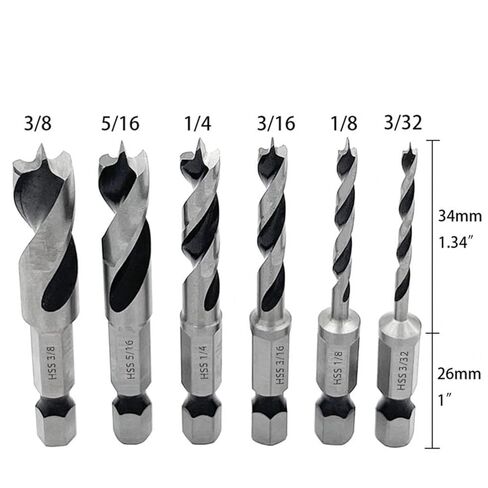 Woodworking Stubby Drill Bits Set Quick Change Tools(Set B(6PCS)) in Saudi Arabia