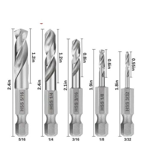 Woodworking Stubby Drill Bits Set Quick Change Tools(Set B(6PCS)) in Saudi Arabia