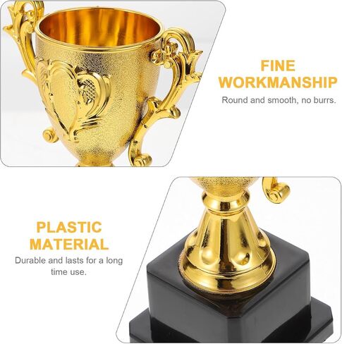 Didiseaon Gold Award Trophy Cups Plastic Gold Trophies First Place Winner Awards Trophies Sport Party Favors Props for Sports Tournaments Competitions (Gloden 5.6×3.1×3.1in) in Saudi Arabia