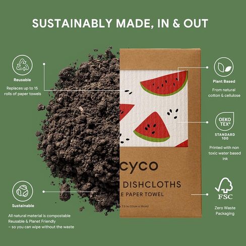 recyco سويدية طبقات الصحون للمطبخ | 5 حزمة الخرق الطبق القابل للغسل الهندسي | المناشف الورقية التنظيف القابلة لإعادة الاستخدام السليلوز | مناديل المطبخ الإسفنجية للسياس المصاب الطبق ، 8 "L x 7" W in Saudi Arabia