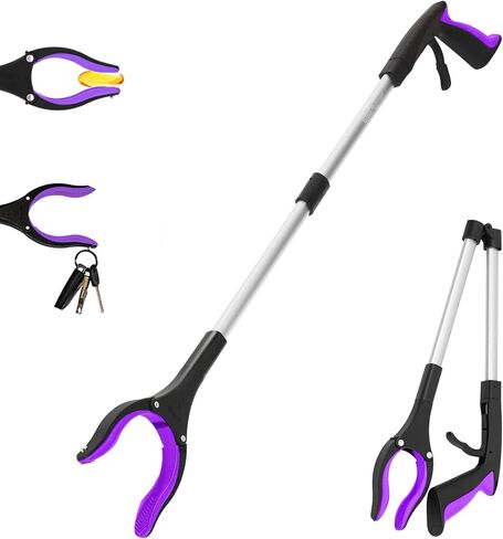 Grabber Reacher Tool - 32" Reacher Grabber Tool with Strong Magnetic and Swivel Head - FDA Registered Heavy Duty Pick Up Stick Grabbers for Seniors, Trash, Surgery Recovery Must Haves Gifts(Purple) in Kuwait