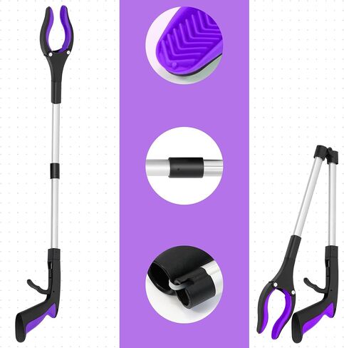 Grabber Reacher Tool - 32" Reacher Grabber Tool with Strong Magnetic and Swivel Head - FDA Registered Heavy Duty Pick Up Stick Grabbers for Seniors, Trash, Surgery Recovery Must Haves Gifts(Purple) in Kuwait