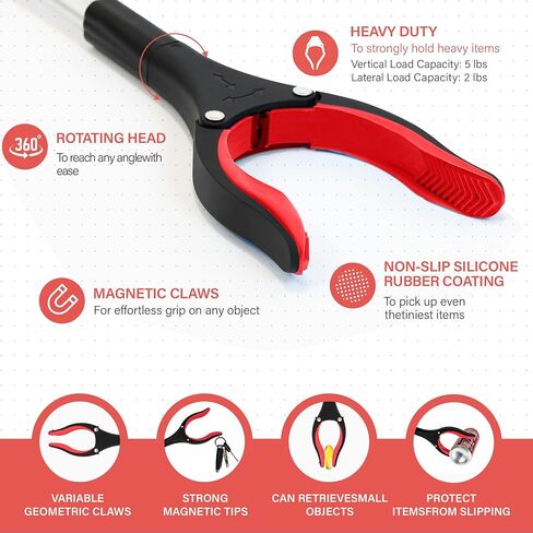 أداة Grabber Reacher - 32 "أداة Recker Grabber مع رأس مغناطيسي ودوار قوي - FDA مسجلة للخدمة الشاقة في التقاط العصي لكبار السن ، والقمامة ، واستعادة الجراحة يجب أن يكون الهدايا (الأرجواني) in Saudi Arabia