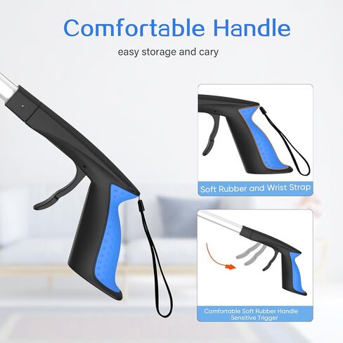 2-Pack 32inch Long Grabber Reacher Tool, Trash Picker Pick Up StickGrabbers for Seniors with 360° Rotating Jaw Magnets, 4" Wide Claw Opening Reacher Pickup Tool, Grabber Reacher Tool Heavy Duty in Saudi Arabia