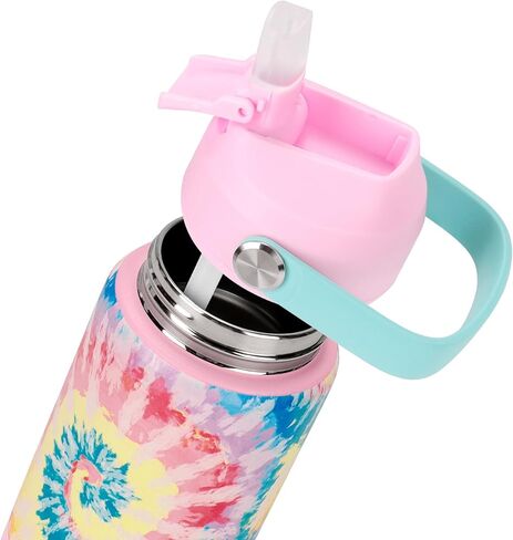 Choco Mocha Tie Dye Kids معزول زجاجة ماء زجاجة ماء من الفولاذ المقاوم للصدأ مع زجاجة مياه معدنية من القش للمدرسة مزدوجة الجدار 12 أوقية in Kuwait
