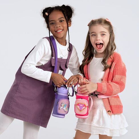 Choco Mocha Tie Dye Kids معزول زجاجة ماء زجاجة ماء من الفولاذ المقاوم للصدأ مع زجاجة مياه معدنية من القش للمدرسة مزدوجة الجدار 12 أوقية in Kuwait