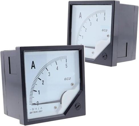 6C2 5A 50A /75MV DC تيار AMMETER AMMETER GAUGE POINTER METER 80 * 80MM AMP استخدام مع Shunt 1PCS (75A 75MV) in Saudi Arabia