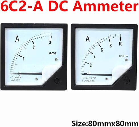 6C2 5A 50A /75MV DC تيار AMMETER AMMETER GAUGE POINTER METER 80 * 80MM AMP استخدام مع Shunt 1PCS (75A 75MV) in Saudi Arabia