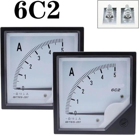 6C2 5A 50A /75MV DC تيار AMMETER AMMETER GAUGE POINTER METER 80 * 80MM AMP استخدام مع Shunt 1PCS (75A 75MV) in Saudi Arabia