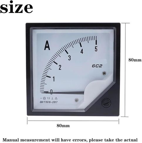 6C2 5A 50A /75MV DC تيار AMMETER AMMETER GAUGE POINTER METER 80 * 80MM AMP استخدام مع Shunt 1PCS (75A 75MV) in Saudi Arabia