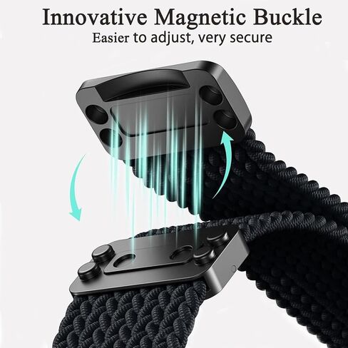 20mm Magnetic Braided Nylon Band Compatible With Garmin Vivoactive 6/Vivoactive 5/3/3 Music Watch Bands, Quick Release Stretchy Strap Replacement for Venu Sq 2/Forerunner 55/165/245/645 in Saudi Arabia