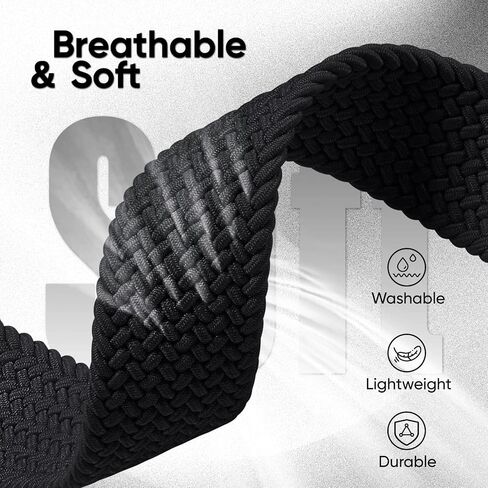 20mm Magnetic Braided Nylon Band Compatible With Garmin Vivoactive 6/Vivoactive 5/3/3 Music Watch Bands, Quick Release Stretchy Strap Replacement for Venu Sq 2/Forerunner 55/165/245/645 in Saudi Arabia