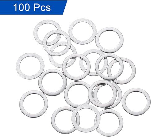 Uxcell 100 PCS M8 غسالة مسطحة ، 8 × 12 × 0.8 ملم سميكة 304 فواصل مسطحة من الفولاذ المقاوم للصدأ للمسمار ، الترباس ، السيارات ، الآلات الصناعية in Kuwait