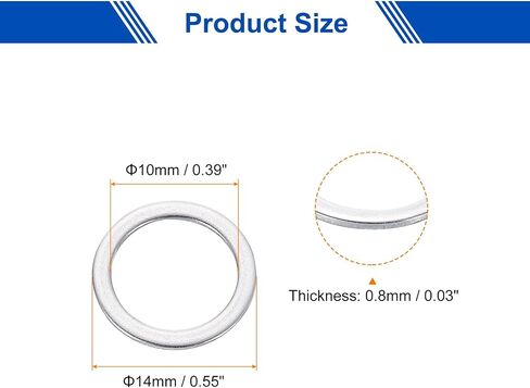 Uxcell 100 PCS M8 غسالة مسطحة ، 8 × 12 × 0.8 ملم سميكة 304 فواصل مسطحة من الفولاذ المقاوم للصدأ للمسمار ، الترباس ، السيارات ، الآلات الصناعية in Kuwait