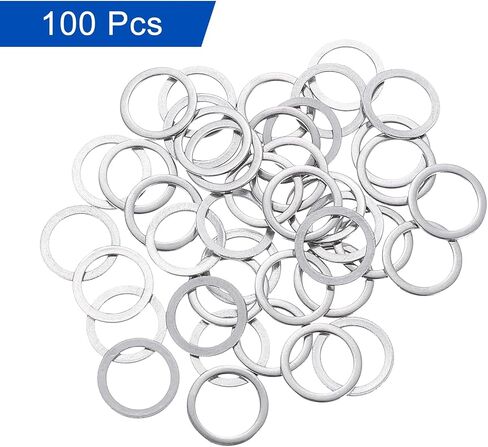 Uxcell 100 PCS M8 غسالة مسطحة ، 8 × 12 × 0.8 ملم سميكة 304 فواصل مسطحة من الفولاذ المقاوم للصدأ للمسمار ، الترباس ، السيارات ، الآلات الصناعية in Kuwait