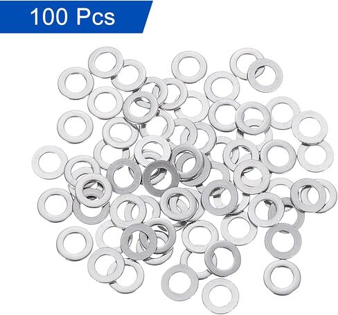 uxcell 100 Pcs M8 Flat Washer, 8x12x0.8mm Thickened 304 Stainless Steel Flat Spacers for Screw, Bolt, Automotive, Industrial Machinery in Saudi Arabia