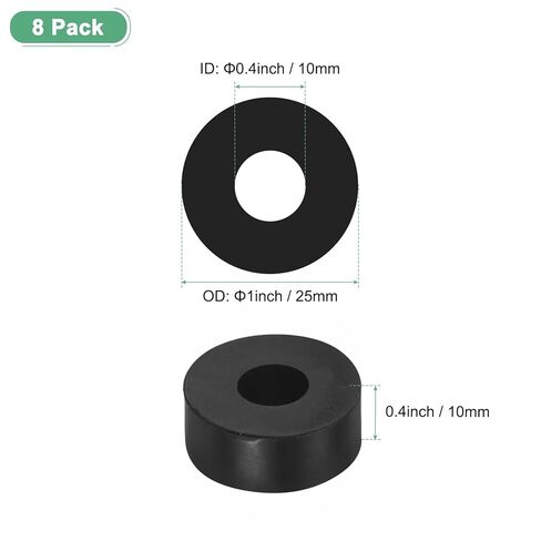 M METERXITY 12-Pack Rubber Isolation Washers, 2" OD 0.5" ID 0.8" Thick Mechanical Anti Vibration Isolation Pads Round Rubber Washers for Home and Car Accessories [Black] in Saudi Arabia