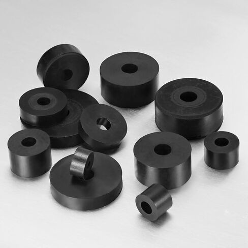 M METERXITY 12-Pack Rubber Isolation Washers, 2" OD 0.5" ID 0.8" Thick Mechanical Anti Vibration Isolation Pads Round Rubber Washers for Home and Car Accessories [Black] in Saudi Arabia