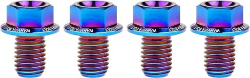 Titanium Bolt M7 10 15 20 25 30 35 40 45 50mm Hex Small Flange Head for Motorcycle Modification Pack of 4 (Black, M7x25mm) in Saudi Arabia