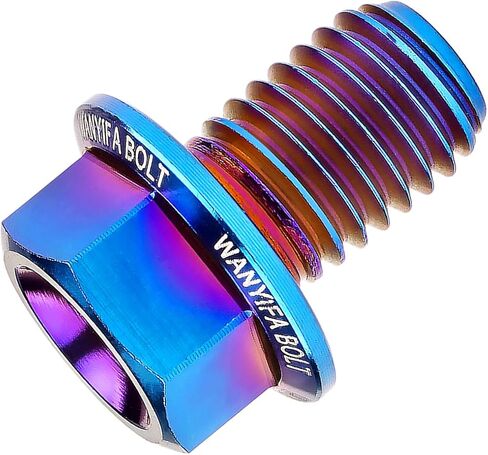Titanium Bolt M7 10 15 20 25 30 35 40 45 50mm Hex Small Flange Head for Motorcycle Modification Pack of 4 (Black, M7x25mm) in Saudi Arabia