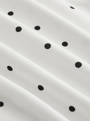 قمم دبابات عصير التفاح للنساء قبالة الكتف Polka Dot ruched knit Top Cute Sleeve Shore Tops Out Out Out Tops in Kuwait