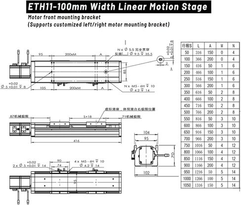 Semi Closed Linear Module Linear Motion Stage Dust Proof Enclosed Sliding TablePrecision Dust Proof Replace X/Y Z Axis(Stroke 750mm) in Kuwait