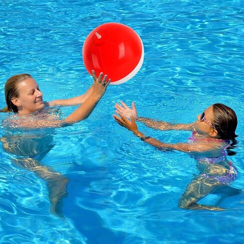 12PCS Beach Ball Set-8 Inch Vibrant Red & White-Themed Inflatable Balls for Kids' Cartoon Birthday Parties, Summer Pool Games, Animated Decorations, Bulk Party Favors,Beach-Themed Events in Saudi Arabia