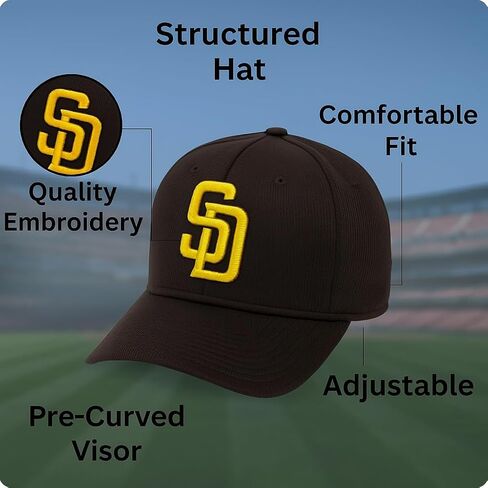 San Diego Baseball Youth Kids Hat Adjustable MVP Classic Embroidered Team Logo Cap (Brown) in Saudi Arabia
