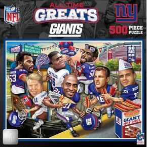 Mortpieces 500 قطعة رياضية بانوراما للبالغين - NFL New York Giants Allimed Greats - 15x21 in Kuwait