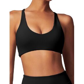 Aeezo Womens Sexy v Neck Sports Bra Bra Criss Cross Back Back Straps Admable Pitness Tops Basic Tops Wireless Camisole in Kuwait