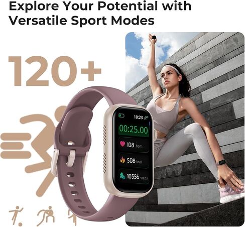 Fitness Tracker for Men Women, 24/7 Heart Rate, SpO2 and Sleep Monitor Health Watch, Calorie Step Counter Fitness Watch IP68 Waterproof Smart Watch for Android and iOS, Smoke Violet in Saudi Arabia