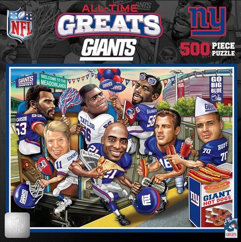 Mortpieces 500 قطعة رياضية بانوراما للبالغين - NFL New York Giants Allimed Greats - 15x21 in Saudi Arabia