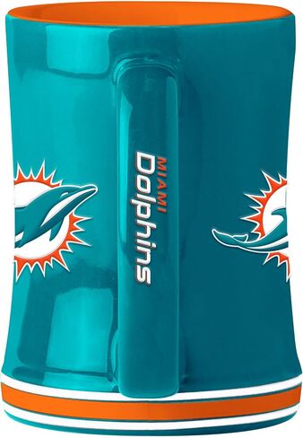 Logo Brands 617-C14RM: Miami Dolphins 14oz Relief Mug in Saudi Arabia