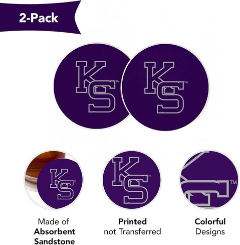 ملحقات السيارات بجامعة ولاية ديزرت كنساس كنساس KSU Wildcats Custer Custer Custer Coasters المرخصة من 2 (التصميم أ) in Saudi Arabia