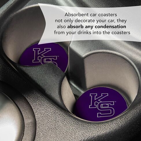 ملحقات السيارات بجامعة ولاية ديزرت كنساس كنساس KSU Wildcats Custer Custer Custer Coasters المرخصة من 2 (التصميم أ) in Saudi Arabia