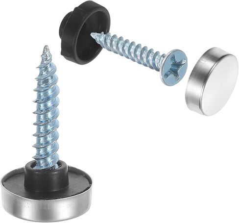 UXCELL 24PCS المسمار يغطي أغطية ، 12 مم ضياء من الفولاذ المقاوم للصدأ مرآة البراغي الزخرفية أغطية الأظافر محدب الحشية مرآة مرآة السحابات لتوقيع البناء أجهزة الإعلان ، والفضة in Kuwait
