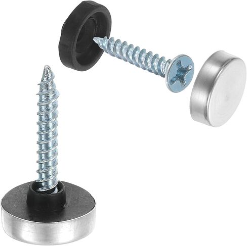 UXCELL 24PCS المسمار يغطي أغطية ، 12 مم ضياء من الفولاذ المقاوم للصدأ مرآة البراغي الزخرفية أغطية الأظافر محدب الحشية مرآة مرآة السحابات لتوقيع البناء أجهزة الإعلان ، والفضة in Kuwait