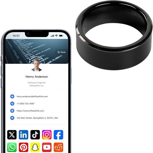 ملف تعريف مخصص عبر الإنترنت ، بطاقة أعمال رقمية ، حلقة واسعة من NFC Face ، انقر لمشاركة المعلومات الاجتماعية ، لـ iPhone & Android (الولايات المتحدة رقم 11) in Kuwait