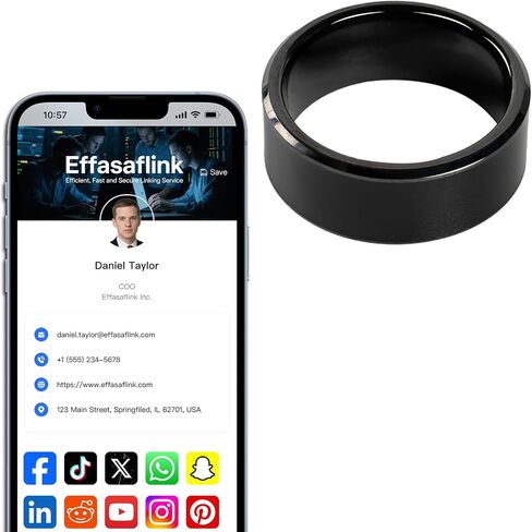 ملف تعريف مخصص عبر الإنترنت ، بطاقة أعمال رقمية ، حلقة واسعة من NFC Face ، انقر لمشاركة المعلومات الاجتماعية ، لـ iPhone & Android (الولايات المتحدة رقم 11) in Kuwait