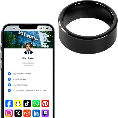 ملف تعريف مخصص عبر الإنترنت ، بطاقة أعمال رقمية ، حلقة واسعة من NFC Face ، انقر لمشاركة المعلومات الاجتماعية ، لـ iPhone & Android (الولايات المتحدة رقم 11) in Kuwait